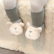 秋冬新生婴儿卡通加厚绒鞋袜1岁男女宝宝棉鞋3-6-9月地板袜保暖鞋