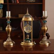 定制摆件欧式客厅座钟创意美式装饰钟表家居时钟桌面品台轻奢复古