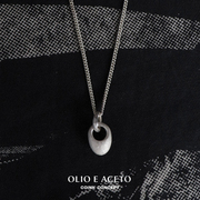 olioeaceto纯银坠环短项链，925银链条，原创设计手工质感锁骨链