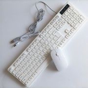 键盘巧克力白色打字鼠标套装静音，办公笔记本台式电脑无声三件套