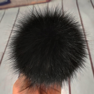 狐狸真毛球diy手工材料服装，鞋包饰品10cm超大皮草，毛绒球(毛绒球)帽子配件