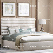 美克art皮艺软包实木床美式轻奢主卧床凯斯科德系列卧室床定制