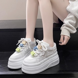 gg。韩国1m厚底内增高女鞋，2024欧货秋季板鞋女款时尚气质小个