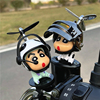 小黄鸭电动车载摆件自行车瓶车机车摩托车头盔装饰品可爱风车挂件