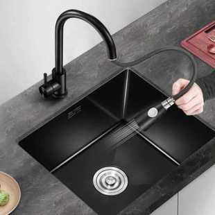 黑色不锈钢吧台水槽单槽小尺寸，厨房洗菜盆岛台手工，槽洗碗槽台下盆