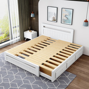 实木推拉沙发床推拉多功能储物拼接伸缩床小户型，坐卧两用抽拉床