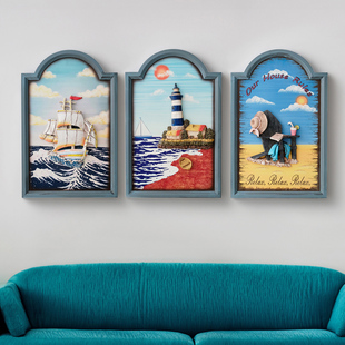 立体3d树脂浮雕画有框挂画地中海，风格装饰画客厅卧室墙画欧式壁画