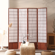 定制新中式实木格子屏风隔断折叠移动日式小户型客厅现代简约卧室