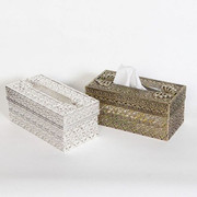 韩国复古镂空金属纸巾盒韩式梳妆台桌面茶几餐桌装饰抽纸收纳