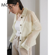 SELECT MOCA 网眼薄纱短款衬衫长袖透视款上衣女日本直邮20001350