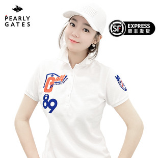 PEARLYGATES 高尔夫女士服装PG短袖POLO衫经典休闲运动款golf球衣