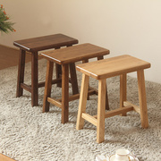 hg白橡木(白橡木)凳子，实木板凳大方凳，木头原木长方形家用木质四方凳