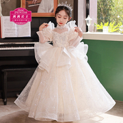 女童长袖礼服生日派对公主裙春秋款韩版蓬蓬裙影棚拍照钢琴演出服