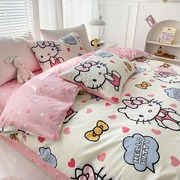kt猫全棉被套单件儿童，纯棉卡通风hellokitty正版三件套四件套定制