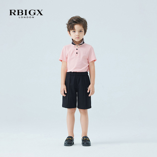 RBIGX瑞比克童装24夏季儿童运动宽松中裤中大童潮绣花短裤子