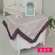 蓝水餐桌布针织长方形镂空白色茶几蕾丝刺绣花布艺欧式台布巾床头