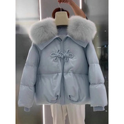 新中式国风羽绒棉服女冬季2023大码棉袄宽松显瘦短款棉衣外套