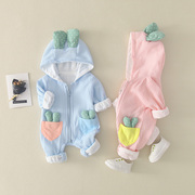 3-4-5-6-7-8-9个月女婴儿衣服纯棉0-1岁男宝宝秋装套装新生连体衣