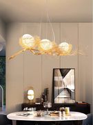 餐厅吊灯简约现代客厅灯，艺术创意个性造型鸟巢，灯阳台民宿吧台灯具