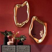 欧式巴洛克装饰镜客厅餐边壁挂家用异形化妆镜复古艺术挂墙浴室镜