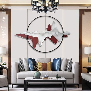 新中式墙面装饰挂件客厅沙发，背景墙饰酒店餐厅创意，铁艺玄关壁饰画