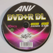  RiTEK铼德ANV DVD D9 DVD R DL 8G 8X空白刻录盘10片桶装