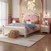 儿童床女孩床粉色r床，公主床卧室，单人床高箱实木青少年套房家具组
