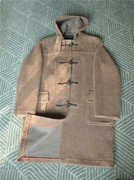 英国产羊毛加厚中长款bf风宽松大码男dufflecoat牛角扣大衣外套