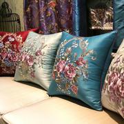 定制新中式绣花抱枕刺绣红木，沙发靠床头靠包长方形靠枕套大号