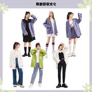 日本20222020春秋季韩版2022女上衣宽松毛衣外套学生紫色针织开衫
