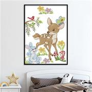 卡通十字绣动物系列小鹿，和小兔卧室可爱小动物，温馨小幅手工线绣初