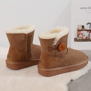 澳洲雪地靴女皮毛一体中筒靴2021真皮保暖棉鞋羊毛短靴女冬季