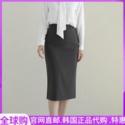 高级感黑色半身裙职业女韩国2023秋季高腰包臀西装一步裙