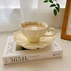 日本sm花朵咖啡杯 温柔的奶油色 满满仪式感