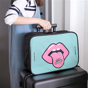 短途出差旅行手提包女大容量韩版卡通可套栏杆箱旅行袋行李收纳袋