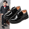 儿童鞋男童皮鞋春秋，2023韩版英伦风黑色软底，小学生校园演出鞋