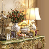 欧式陶瓷配铜花瓶美式创意客厅样板房插花花器家居艺术装饰品摆件