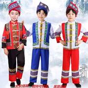 儿童广西少数民族苗族幼儿园傣族表演服装男童壮族葫芦丝演出服~