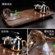 功夫茶具套装家用简约陶瓷实木，茶道茶具茶杯全自动电磁炉烧水套装