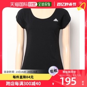 日本直邮adidas 女士法式短袖 运动休闲T恤 快干吸汗 设计简洁优