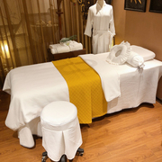 简约纯棉美容床罩四件套美容院纯色欧式按摩推拿洗头专用床罩床套