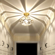 欧式全铜吸顶灯入户灯简约现代走廊过道衣帽间卧室，美式玄关阳台灯