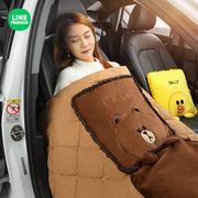 可爱汽车抱枕被子两用车内多功能折叠毯子车用后排靠枕车载加厚被