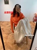 24春韩国店主显白橘色，连帽卫衣拼接丝滑裙摆连衣裙
