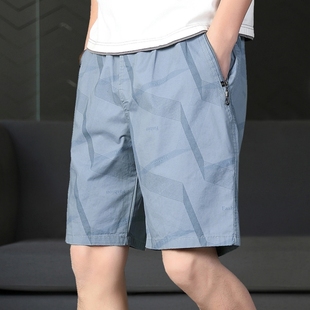 短裤男夏季薄款浅蓝色，潮流潮牌青年5分中裤，男士ins外穿休闲五分裤