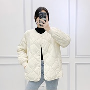 反季菱格轻薄羽绒服女2023年短款韩版小个子，白鸭绒(白鸭绒)冬外套