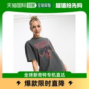 香港直邮潮奢 collusion 女士COLLUSION 品牌印花T恤式连衣裙(灰)