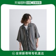 日本直邮JUNRed 男女同款透明编织条纹衬衫 舒适透气 夏季必备 时