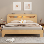 床现代简约木床实木双人床，经济型1.8静音床，1.5米出租房用单人床架
