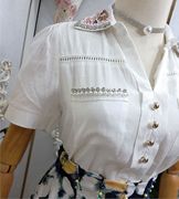 棉麻短袖衬衫女夏2023年复古百搭设计感小众衬衣白色薄款上衣